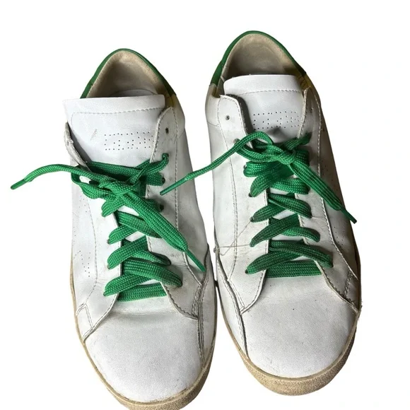 GooseShoesGolden Goose White Leather Green Glitter Superstar Sneakers Si… - Picture 3 of 12